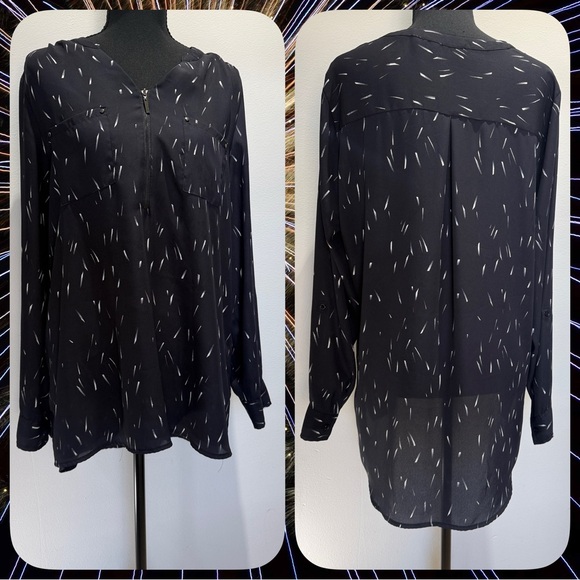 Apt. 9 Tops - Apt. 9 Black and White Patterned Blouse